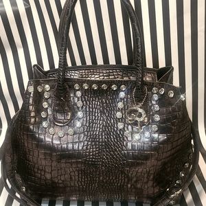 Authentic Raviani Handbag    ☆Handmade ☆ Genuine Leather ☆Crystal Rhinestones ☆